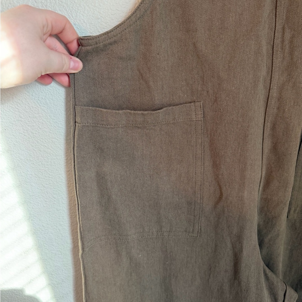 Women’s MIOU MUSE Cecilia Jumper Wide Leg Jumpsuit Overalls Coffee Small Cozy - Picture 6 of 12
